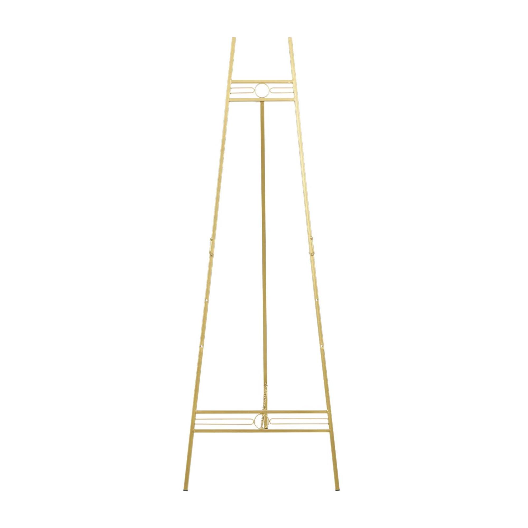55.5" Gold Metal Geometric 3-Tier Display Easel